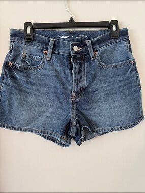 Old Navy Blue Denim shorts high rise slouchy straight